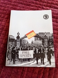 Cover of the 9front Dash 1 manual, MIT FRUCHTGESCHMACK edition. Features a black and white image of a free speech march with a 9front label superimposed to look like a product label