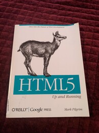 Cover of the HTML5 Up and Running book from O'Reilly Media. Features an image of an alpine chamois