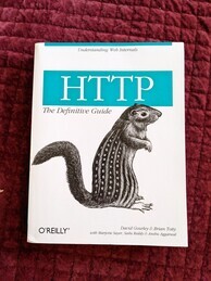 HTTP The Definitive Guide book cover from O'Reilly. Features an image of a ground squirrel standing under the logo