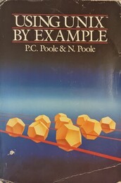 Using UNIX by Example book cover. Features a slightly tilted view of nine dodecahedra in three rows of three separated by red lines 