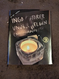Cover of the 9front DO NOT INSTALL manual. Features a lit candle in a glass holder near some smudged writing that reads 'INGA __TORER UNDE_ _ELGEN (NO __MPUTE_', and partial terminal output that says 'tlsclient: tlsclient: i/o on hangup channel